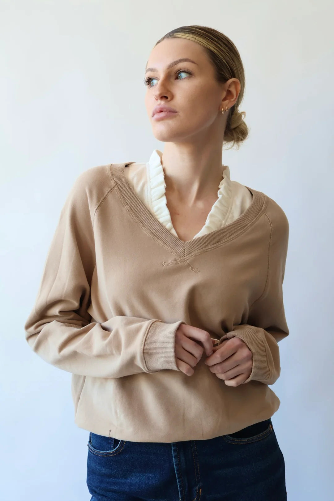 Check www.reignboutique.com for availability : V Neck Cotton