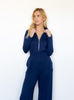 Claire Zipper Jumpsuit Navy