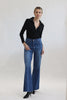Loren Zip Ribbed Cotton Long Sleeve Top