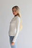Lily Ribbed Cotton Ruffle Long Sleeve Top