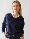 V Neck Cotton Sweatshirt