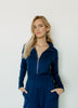 Claire Zipper Jumpsuit Navy