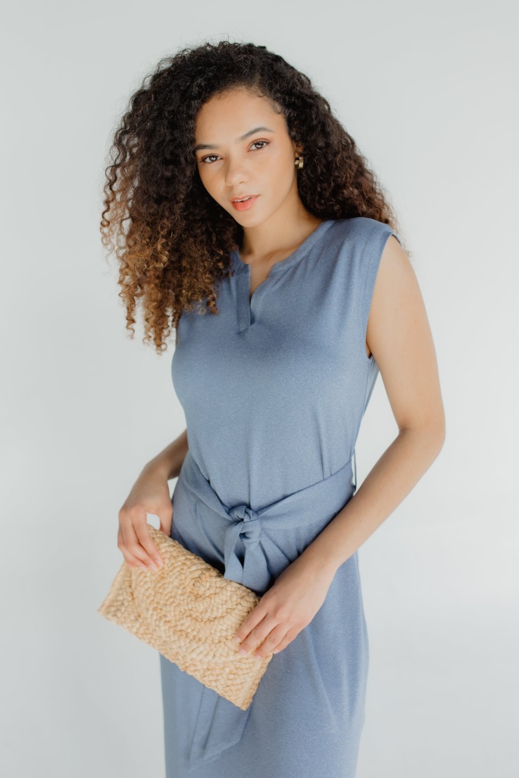 Charlotte Belted Maxi Dress Blue