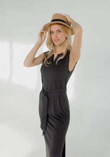  Charlotte Belted Maxi Dress Black